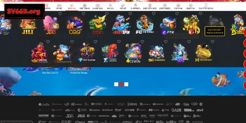 Những nhà cung cấp game nổi bật tại bắn cá SV66