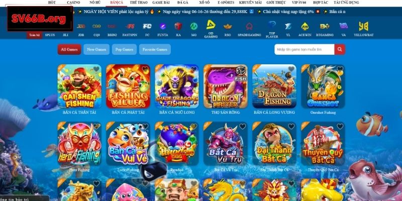 Tổng quan về sảnh bắn cá SV66